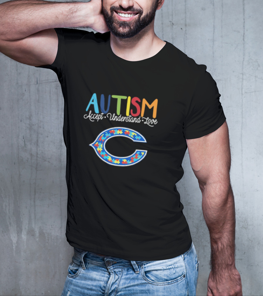 Chicago Bears NFL Autism Accept Understand Love Awareness T-Shirt