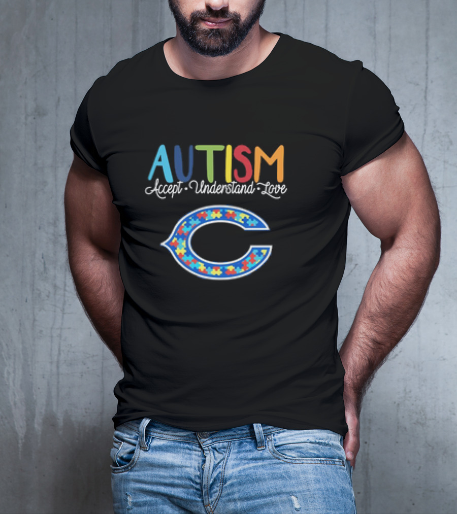 Chicago Bears NFL Autism Accept Understand Love Awareness T-Shirt