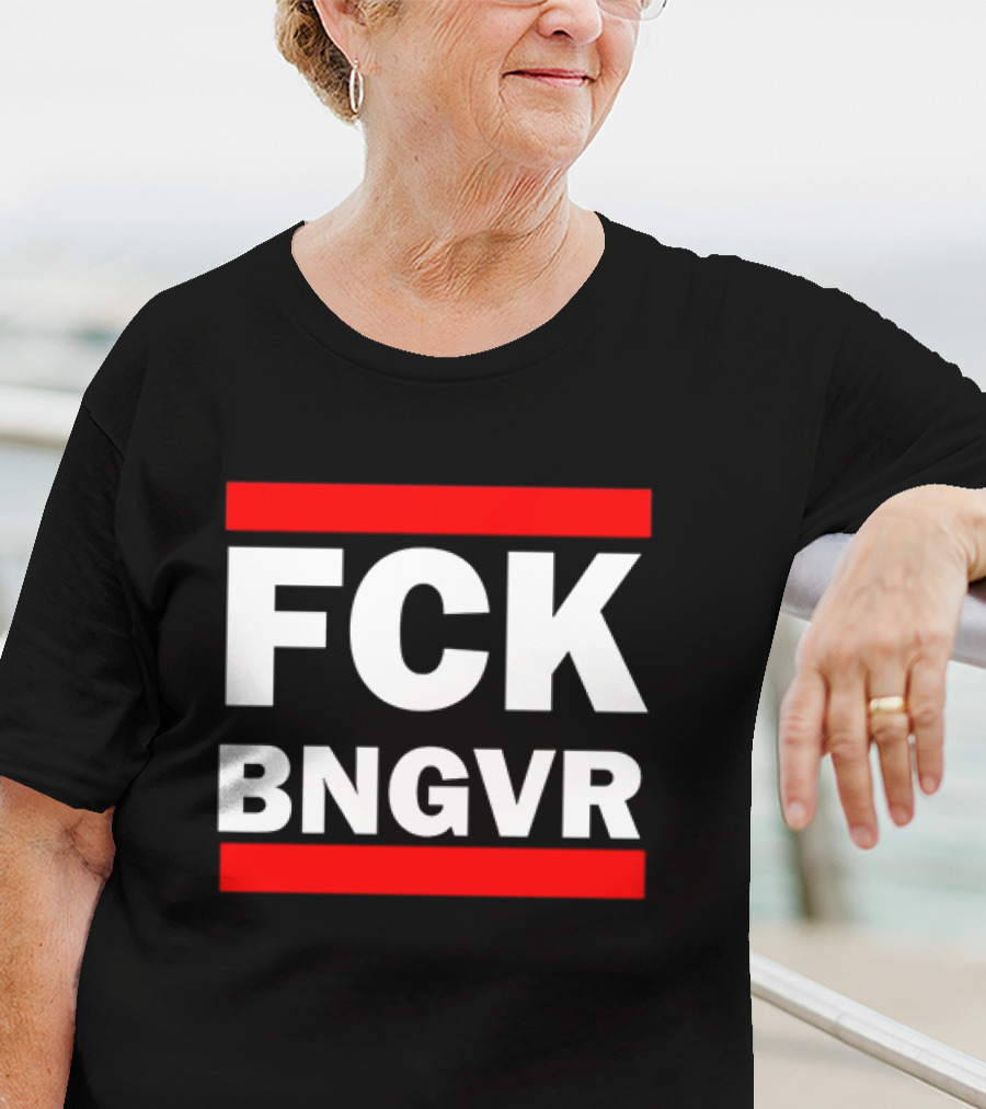 Nadav Oz Salzberger FCK BNGVR Bold Red And White Block Text T-Shirt