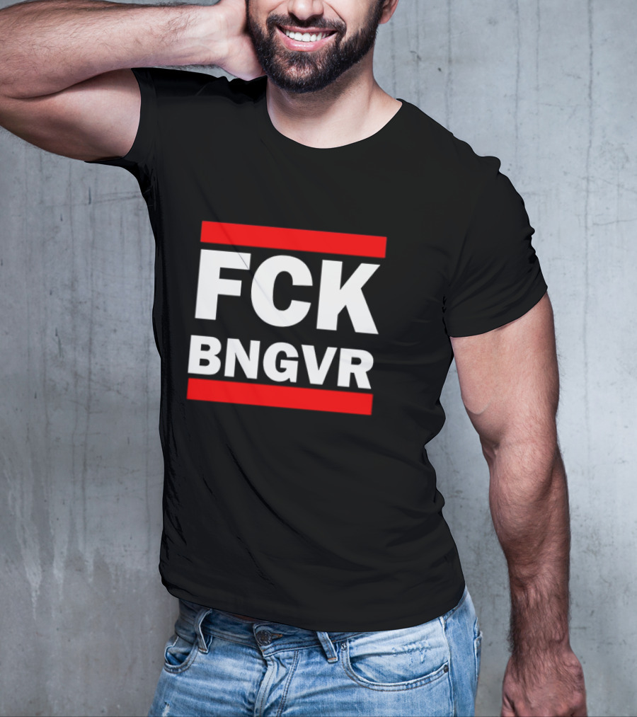 Nadav Oz Salzberger FCK BNGVR Bold Red And White Block Text T-Shirt