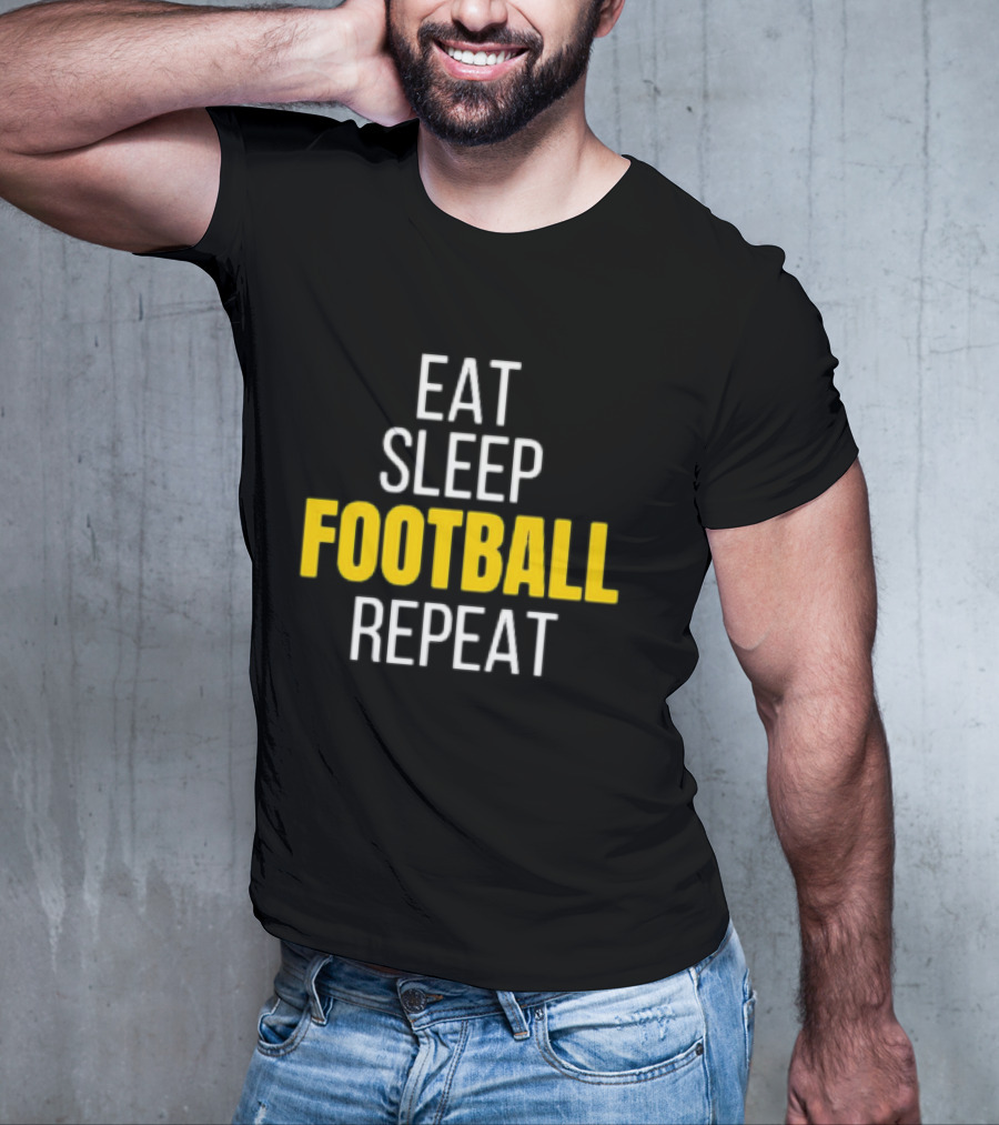 Pittsburgh Steelers Eat Sleep Football Repeat Black And Gold Fan Ritual T-Shirt