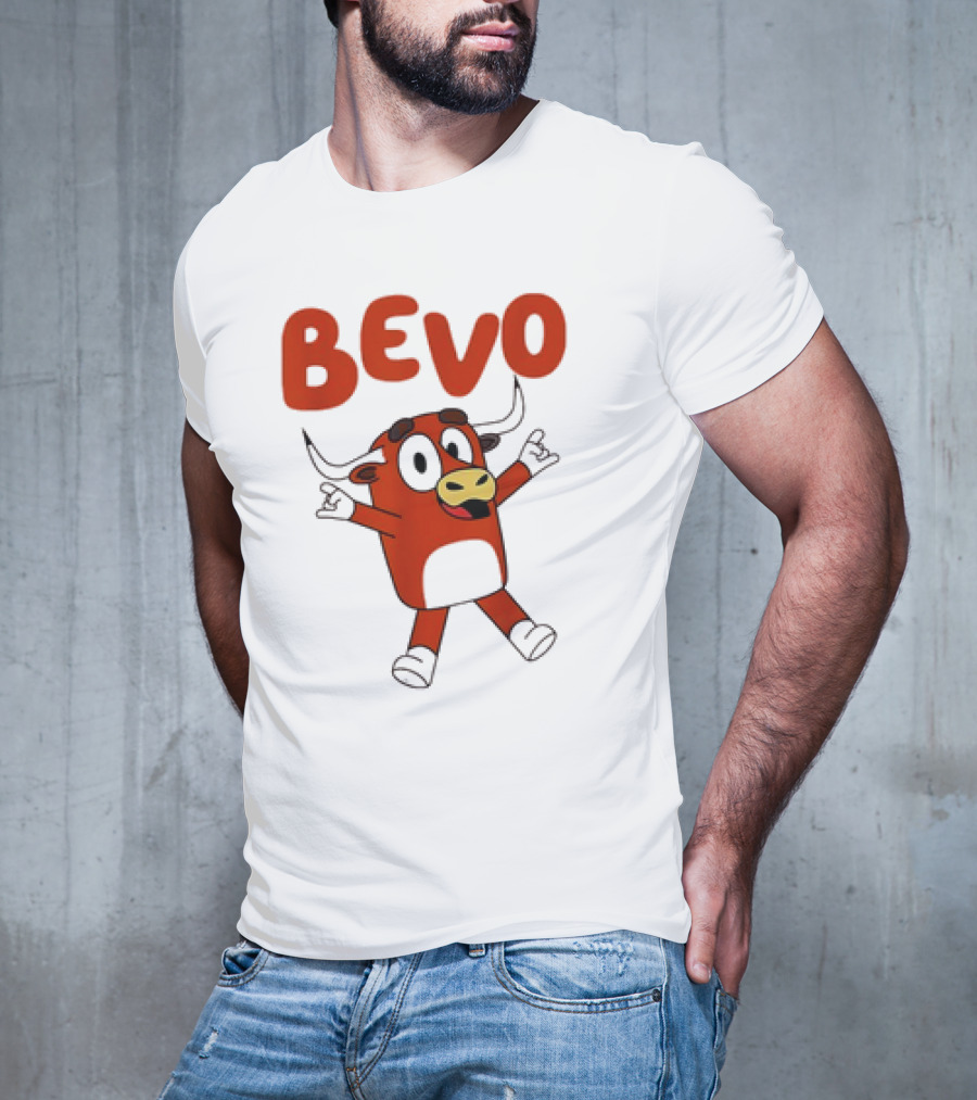 Bevo Cartoon Longhorn Bull Character Funny T-Shirt