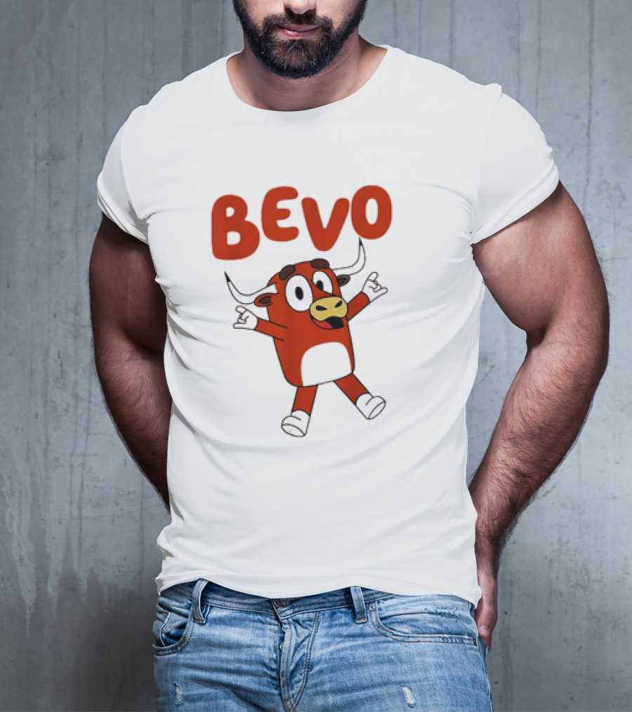 Bevo Cartoon Longhorn Bull Character Funny T-Shirt