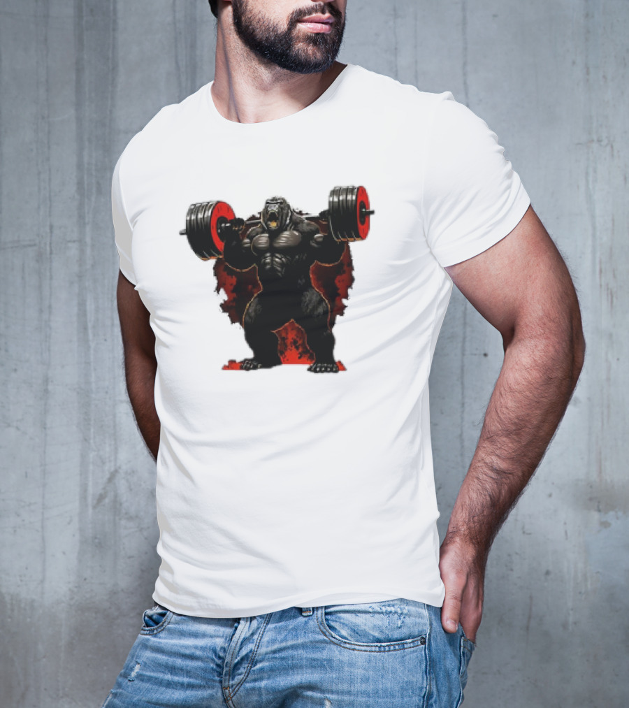 Gorilla Workout Beast Lifting Power Weights Gym T-Shirt