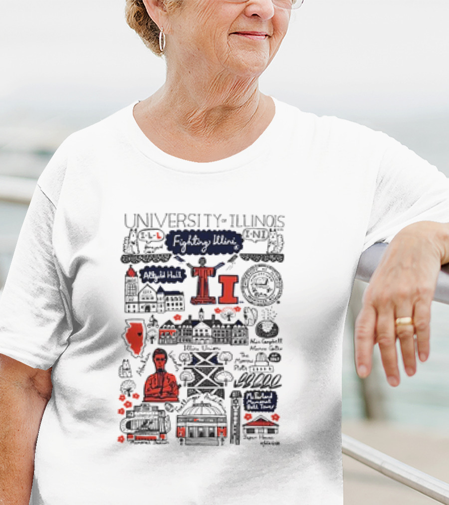 University Of Illinois Fighting Illini Julia Gash Campus Icons And Alma Mater T-Shirt