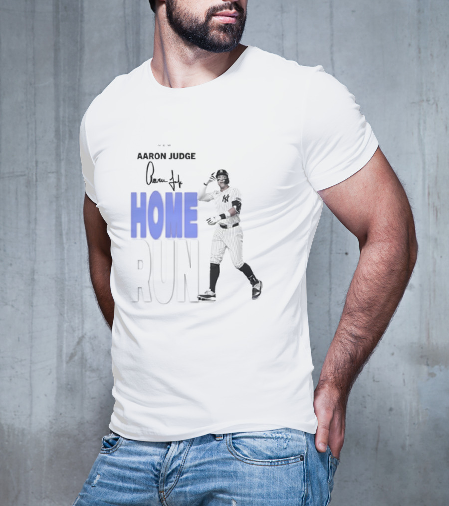Aaron Judge Home Run New York Yankees Signature T-Shirt