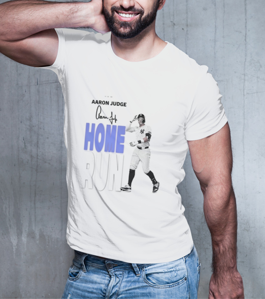 Aaron Judge Home Run New York Yankees Signature T-Shirt