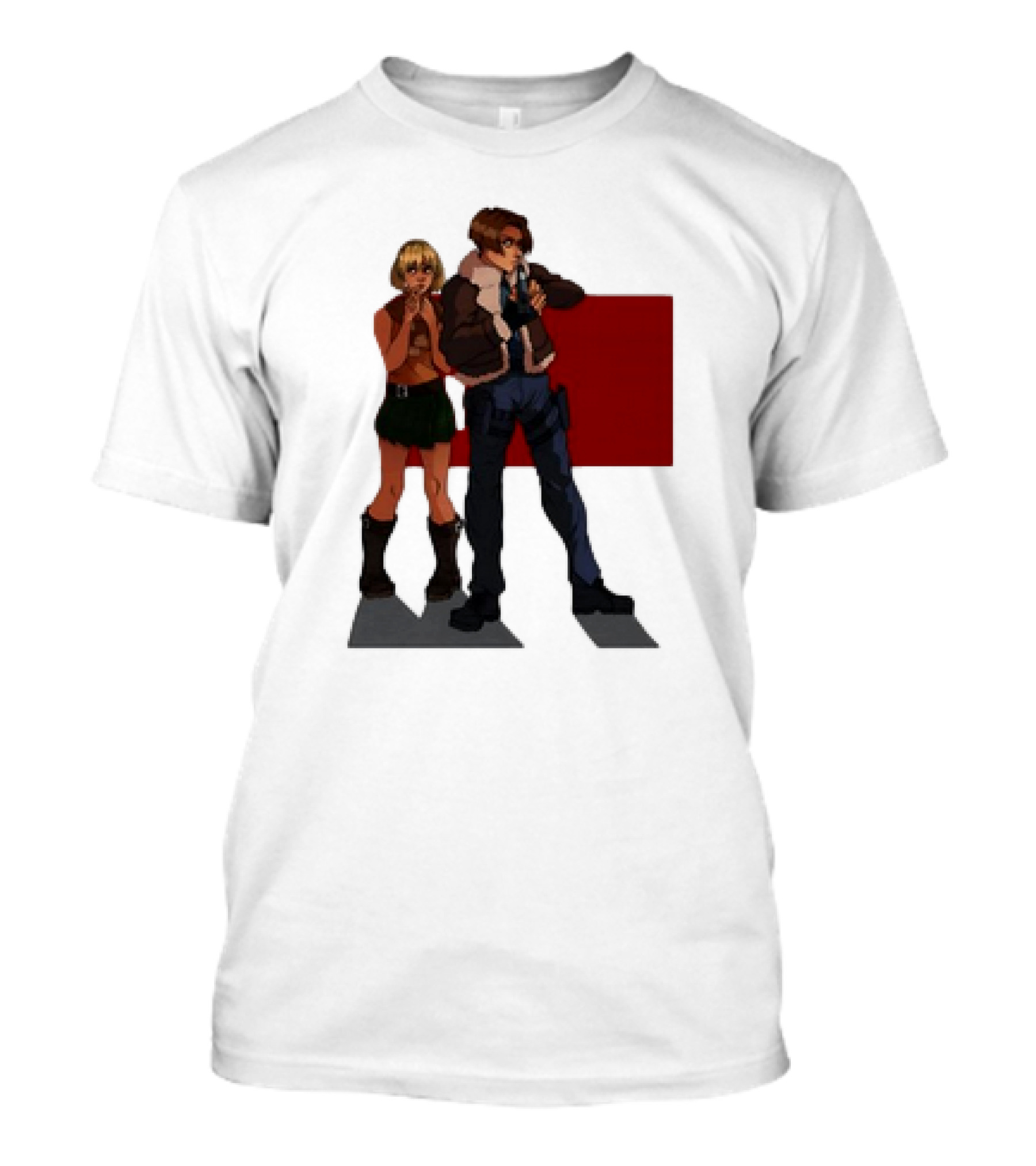 Resident Evil Leon And Ashley Anime Style Duo T-Shirt