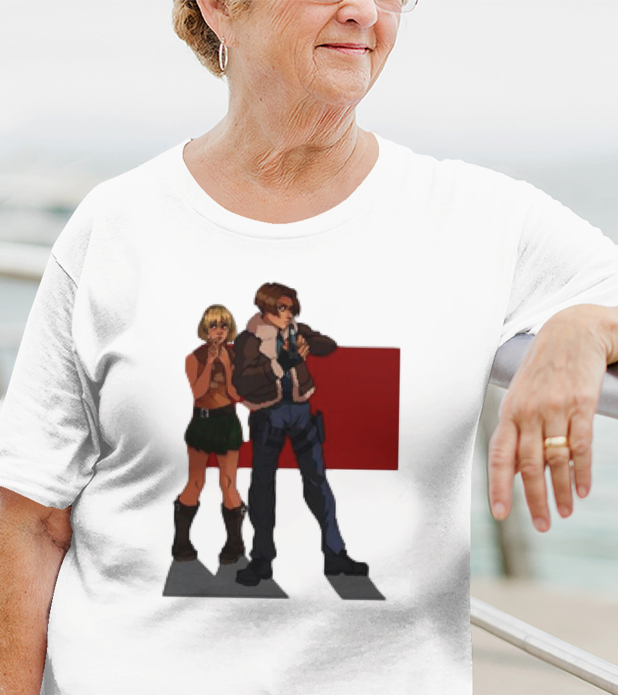 Resident Evil Leon And Ashley Anime Style Duo T-Shirt