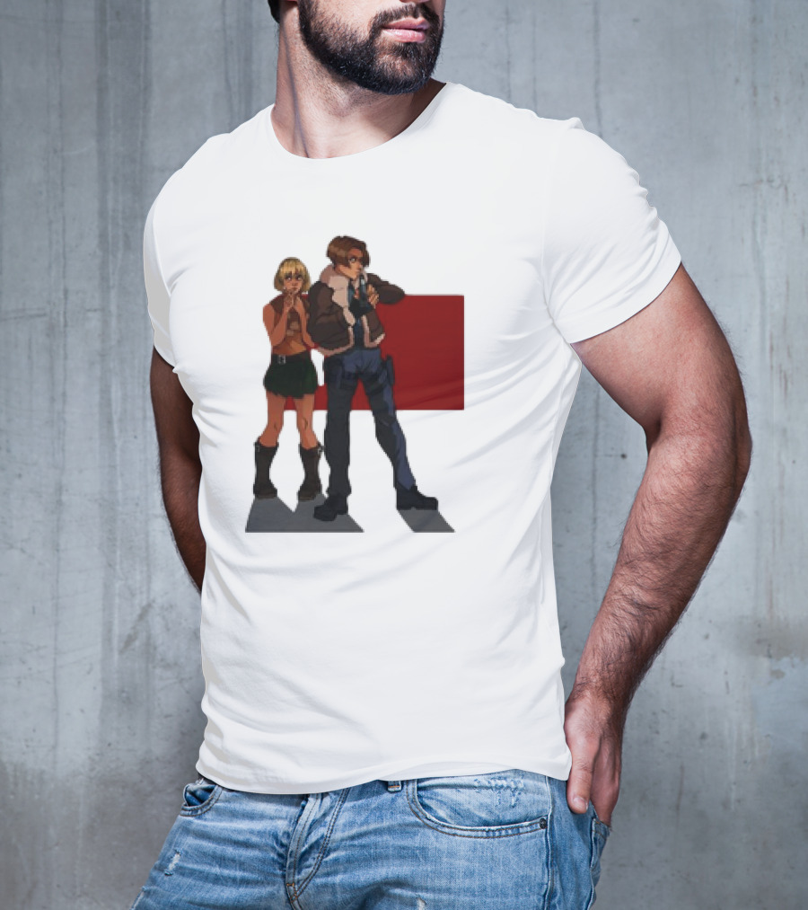 Resident Evil Leon And Ashley Anime Style Duo T-Shirt