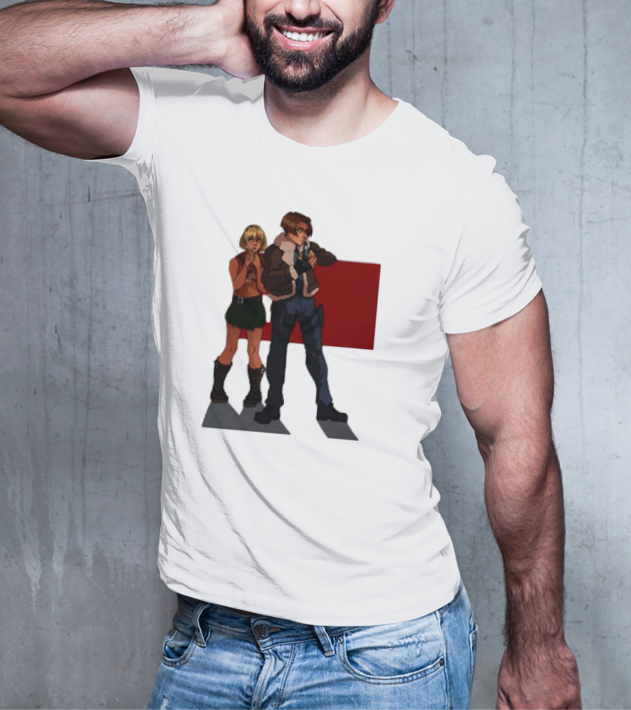 Resident Evil Leon And Ashley Anime Style Duo T-Shirt
