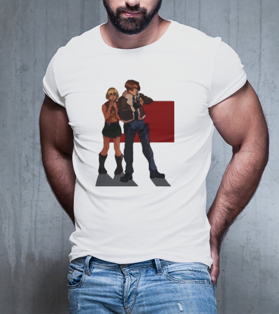 Resident Evil Leon And Ashley Anime Style Duo T-Shirt