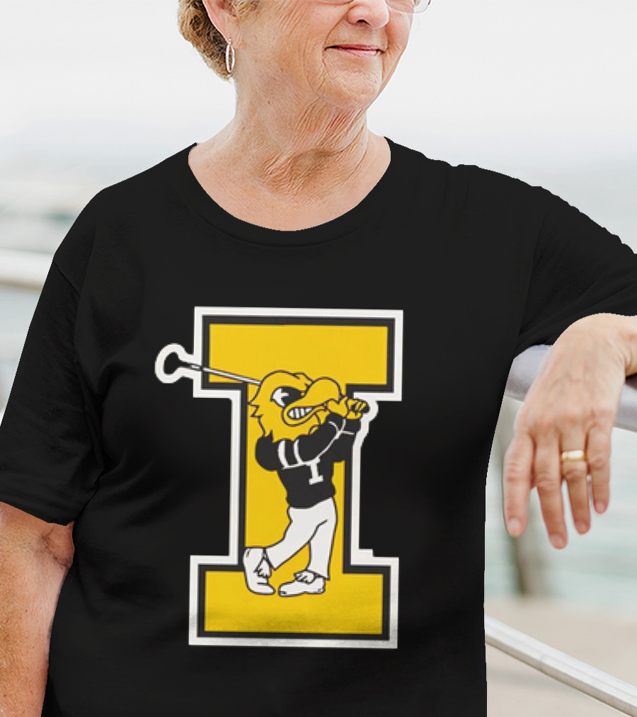 Iowa Hawkeyes Golf Vintage Logo Swinging Herky T-Shirt
