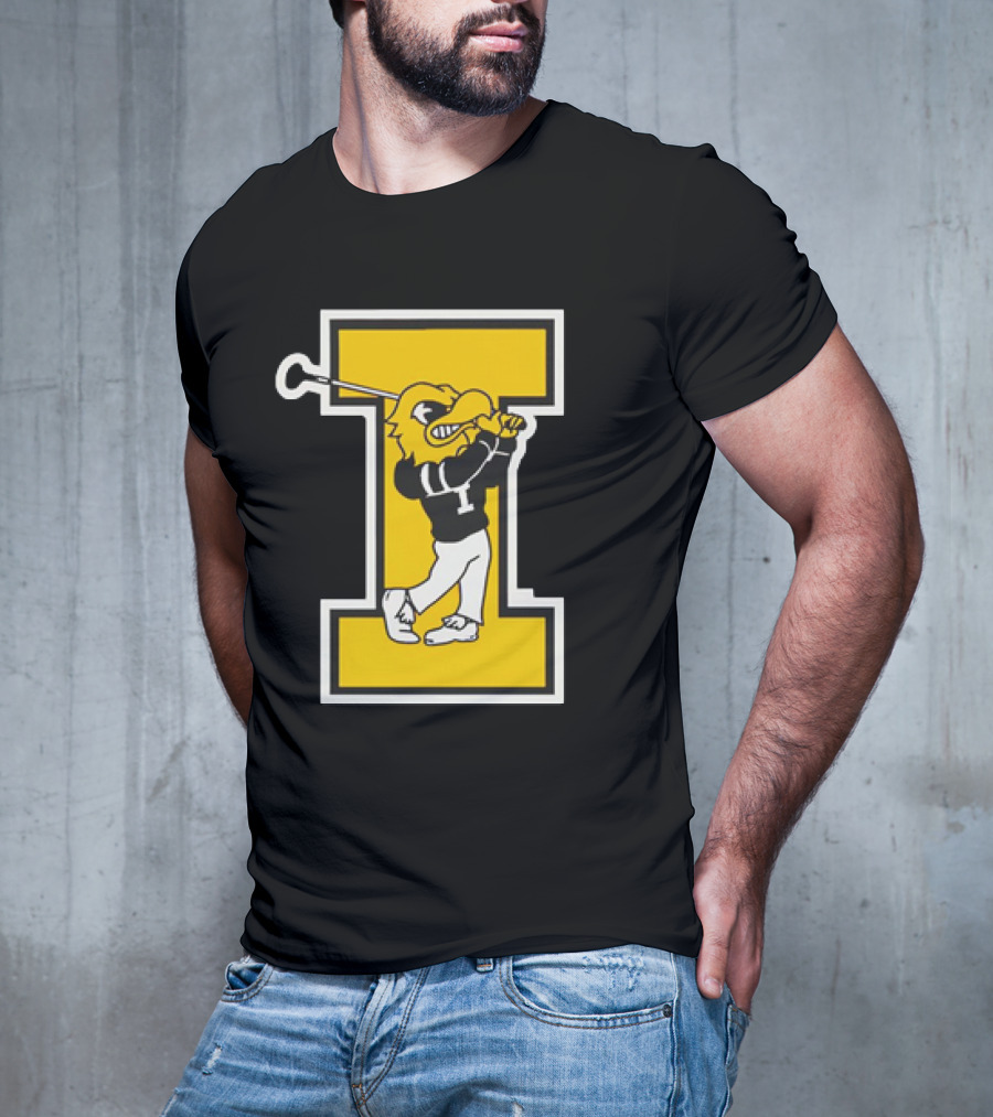 Iowa Hawkeyes Golf Vintage Logo Swinging Herky T-Shirt