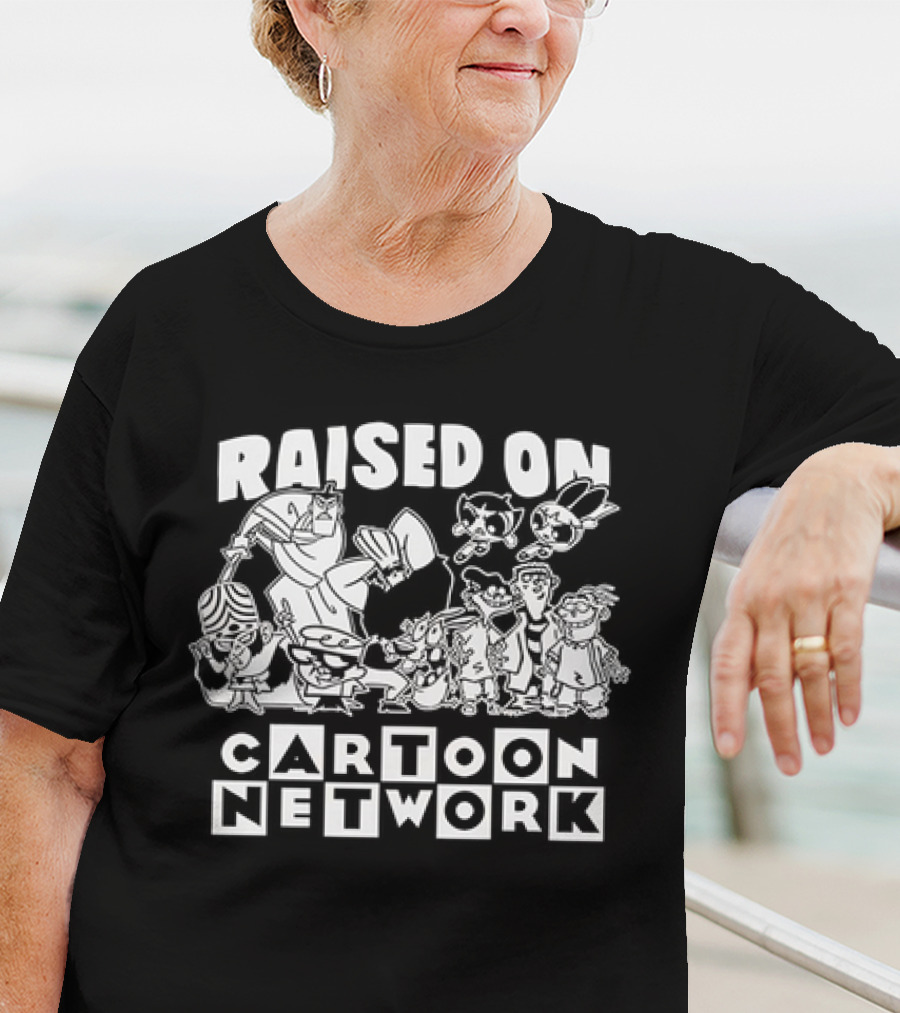 Raised On Cartoon Network Nostalgia Featuring Iconic Characters From Classic Shows T-Shirt