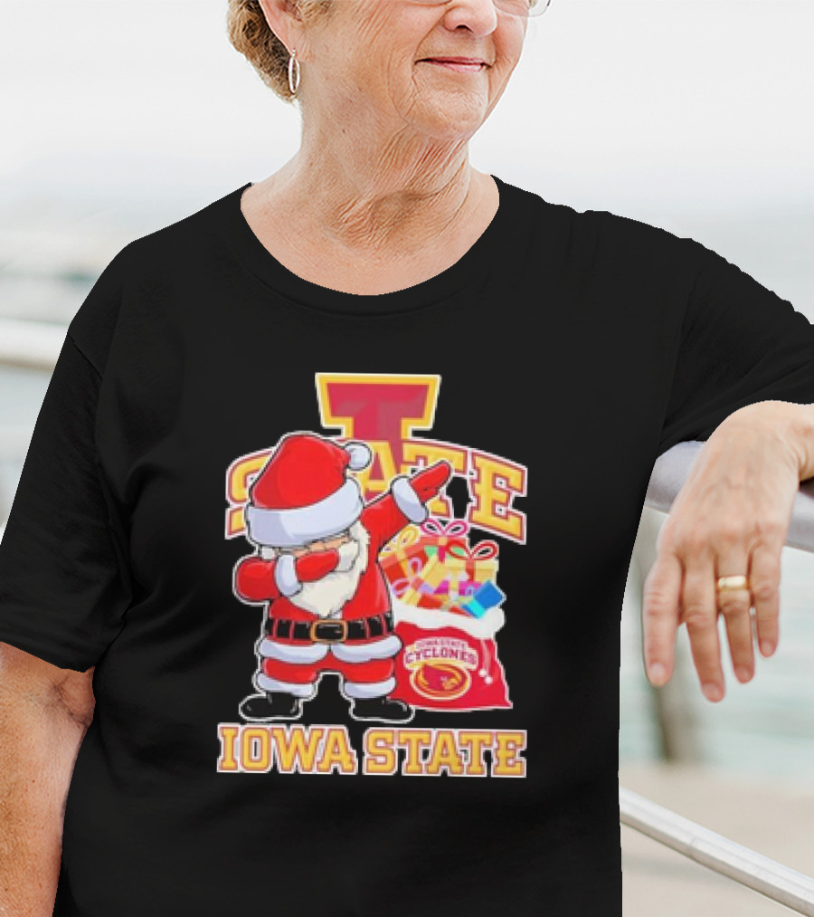 Santa Claus Dabbing Iowa State Cyclones Christmas T-Shirt