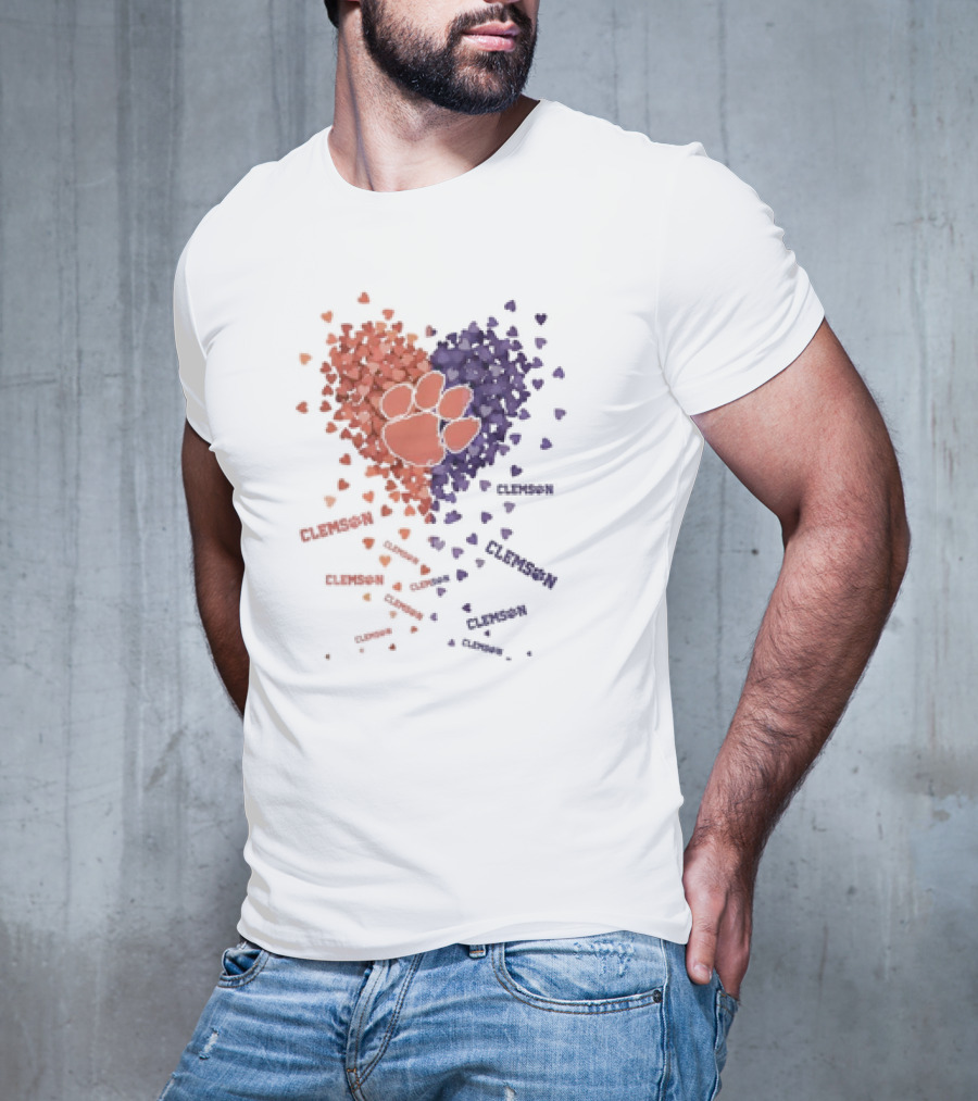 Clemson Tigers Heart Paw Print Passion T-Shirt