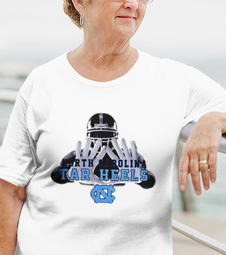 North Carolina Tar Heels Football Helmet Hands T-Shirt
