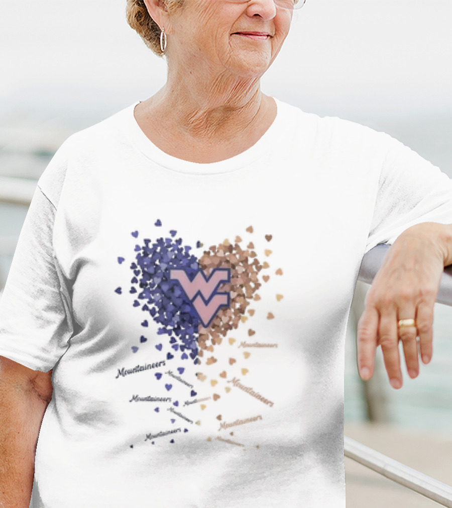 West Virginia Mountaineers Heart Logo Enthusiast T-Shirt