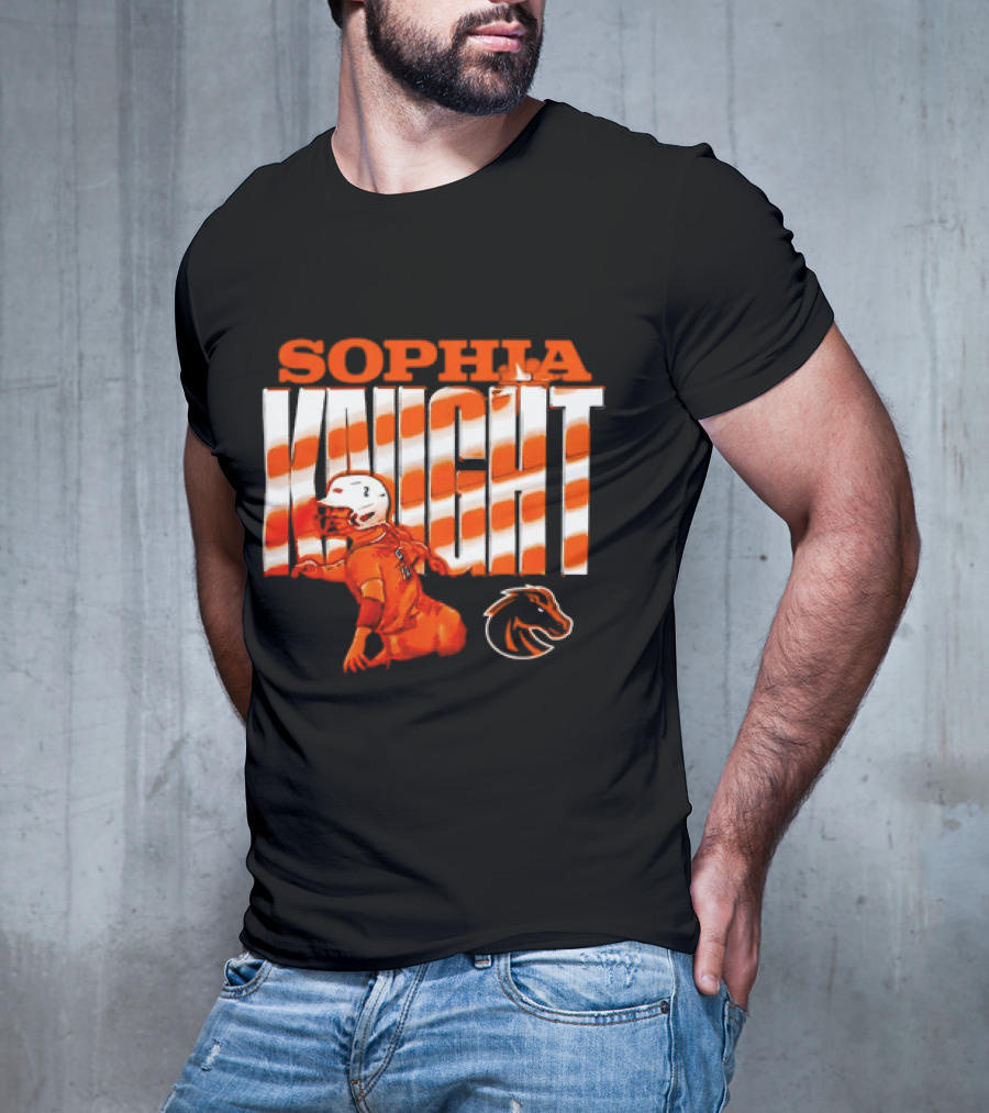 Boise State Broncos Sophia Knight Football Cartoon With Bronco T-Shirt