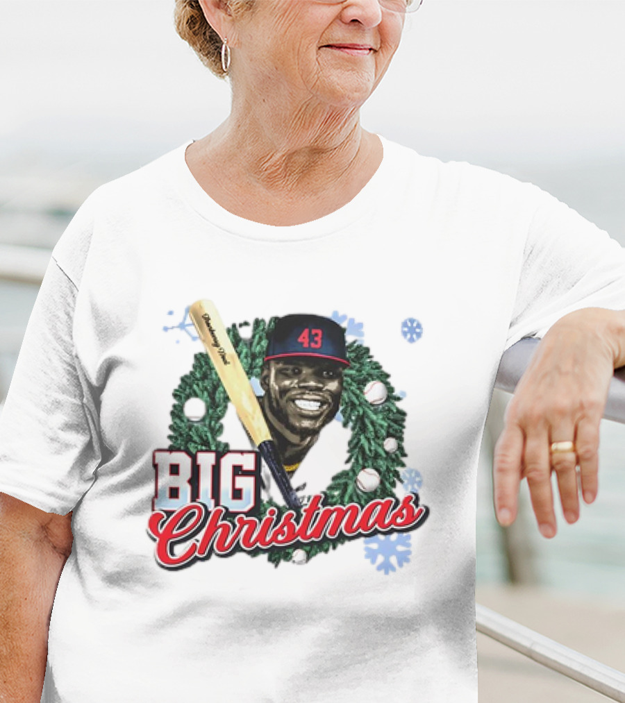 Jhonkensy Noel Cleveland Guardians Big Christmas 43 Vintage Baseball Wreath T-Shirt