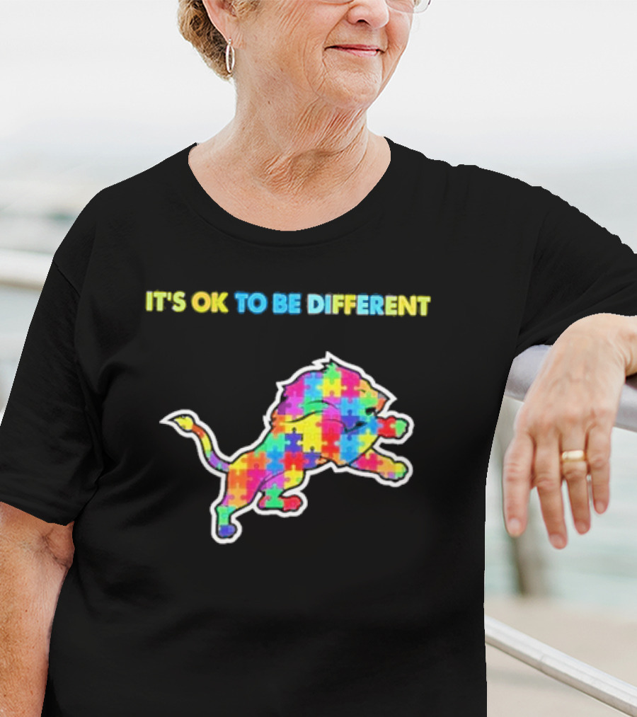 It's Ok To Be Different Autism Puzzle Lion T-Shirt