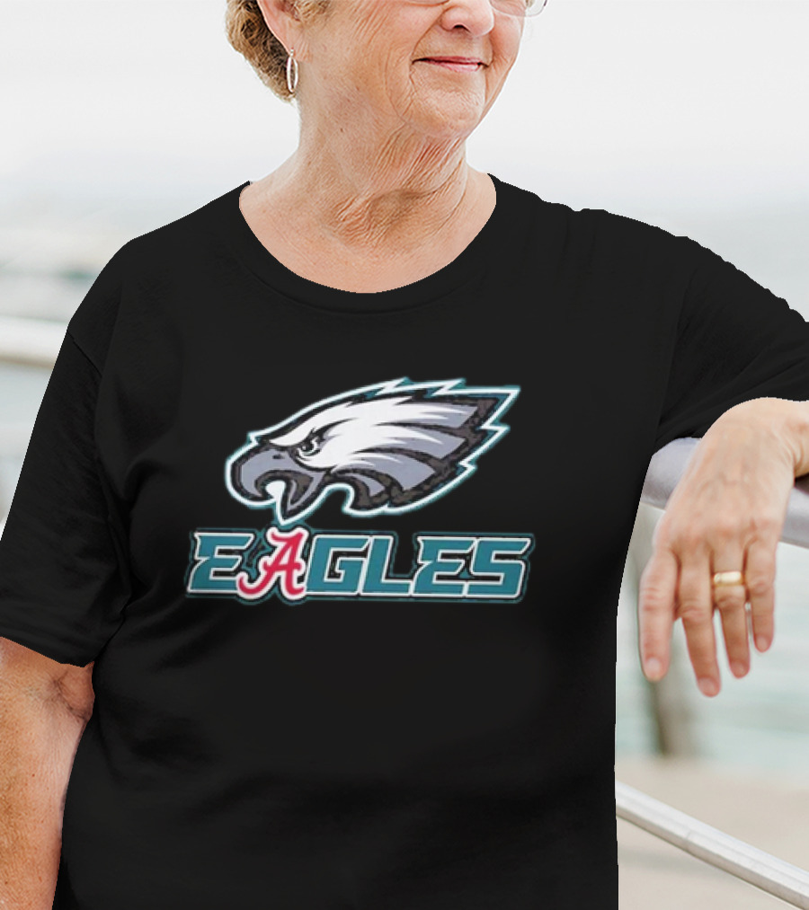 Eagles Philadelphia Eagles Alabama Crimson Tide Logo Fusion T-Shirt