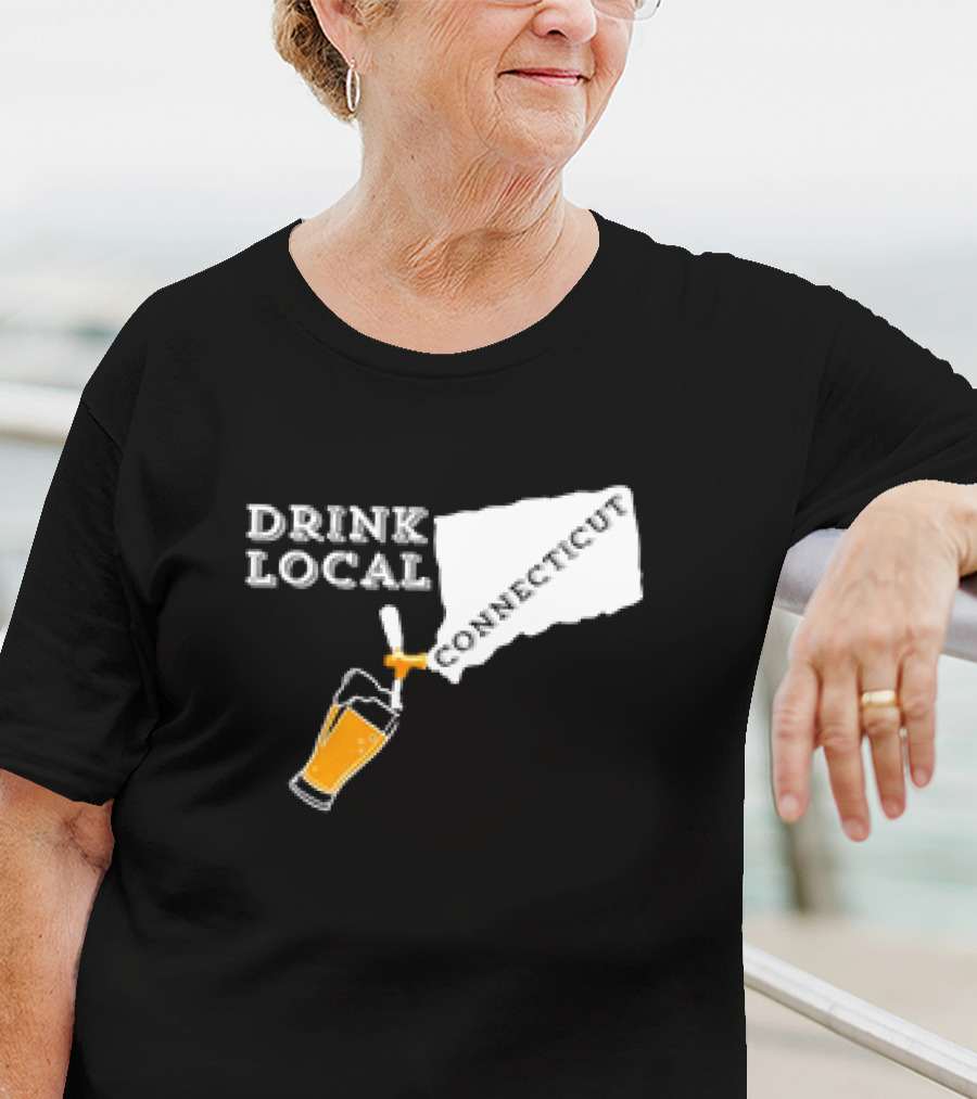 Drink Local Connecticut Map Craft Beer T-Shirt