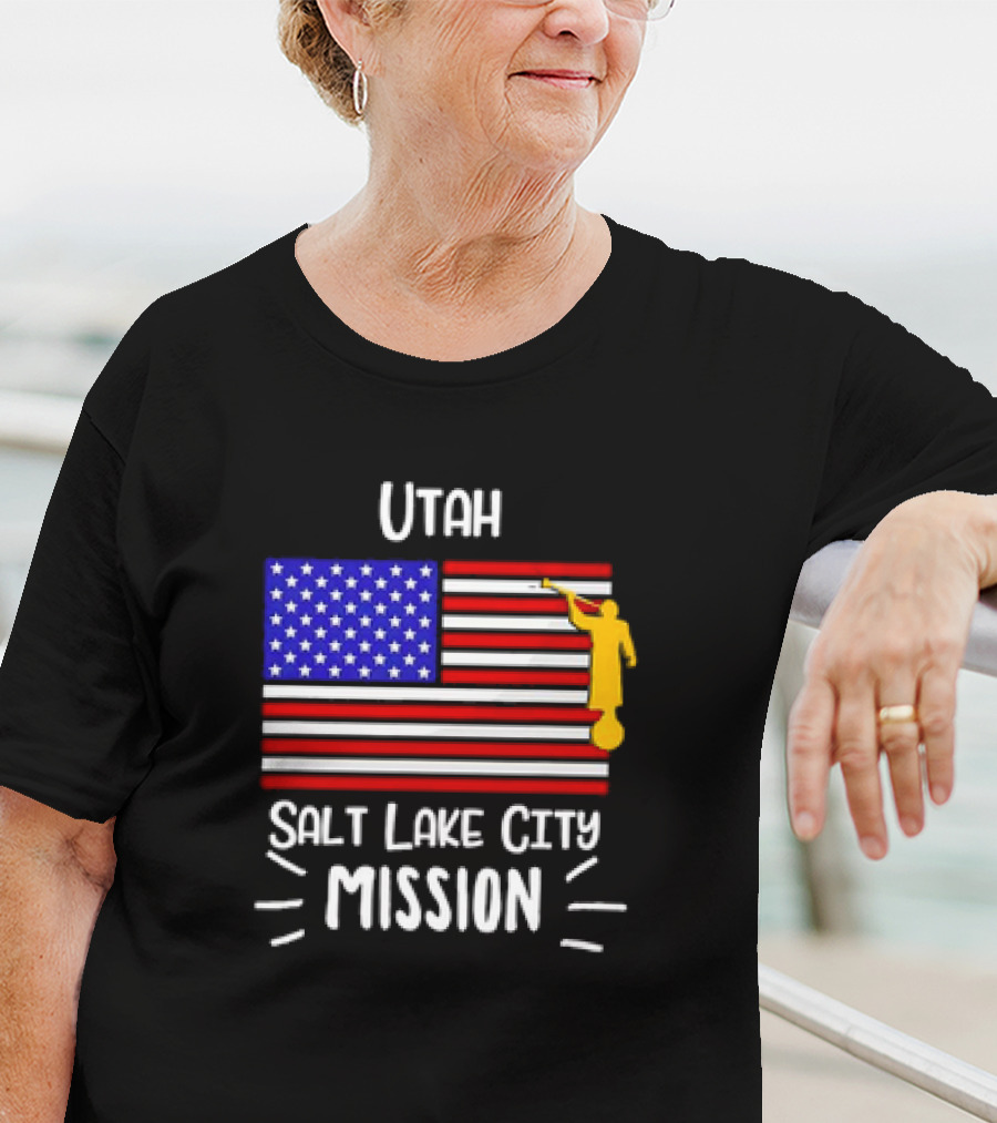 Utah Salt Lake City Mission US Flag Mormon LDS Missionary T-Shirt