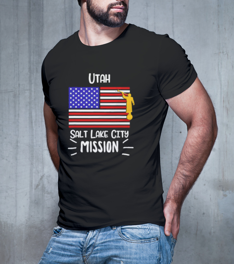 Utah Salt Lake City Mission US Flag Mormon LDS Missionary T-Shirt