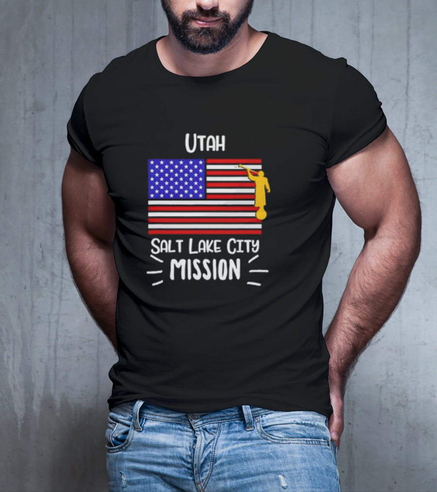 Utah Salt Lake City Mission US Flag Mormon LDS Missionary T-Shirt