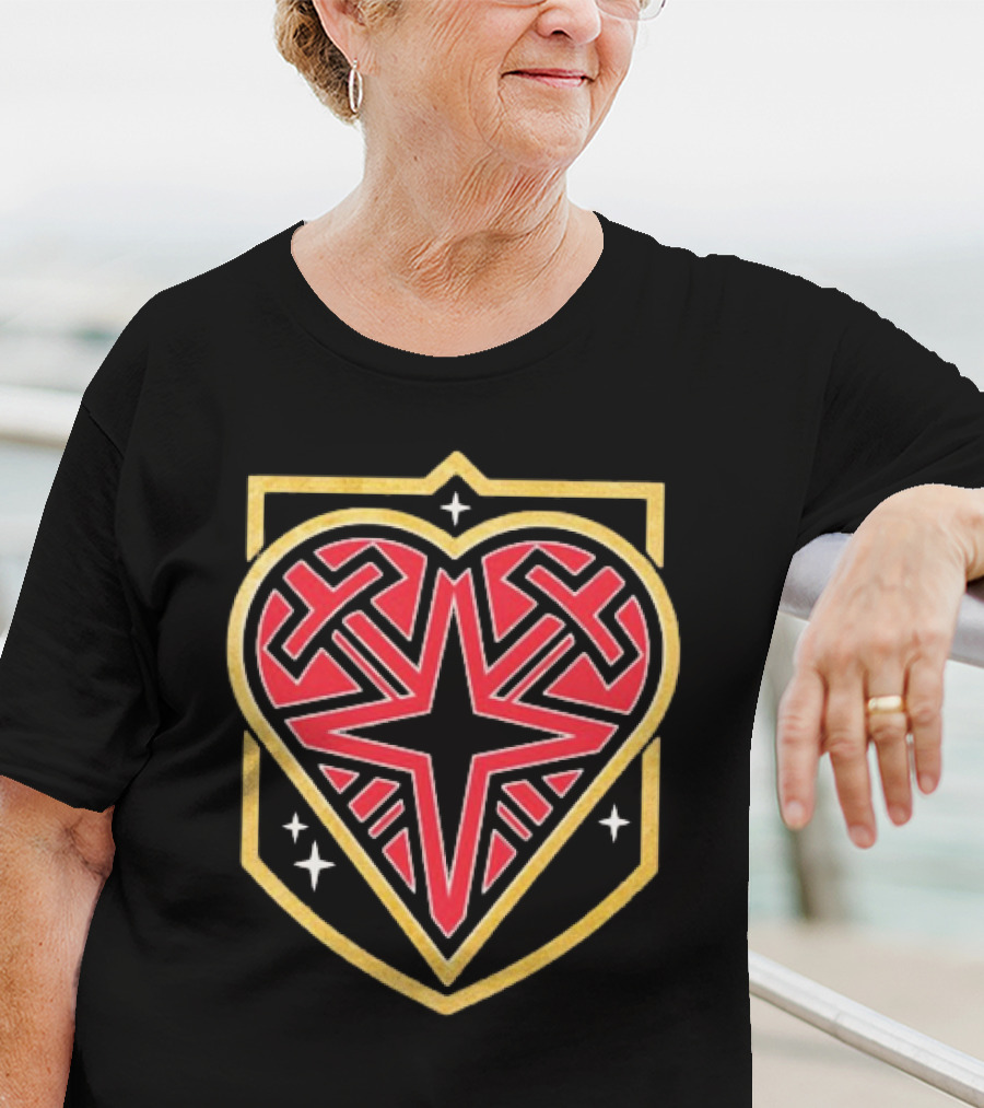 Vegas Golden Knights Heart Shield Star Crosses Retro T-Shirt