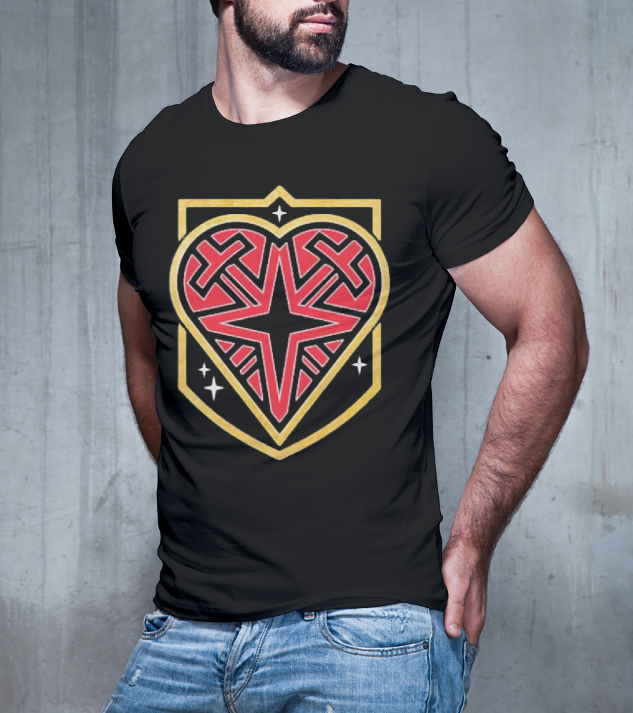 Vegas Golden Knights Heart Shield Star Crosses Retro T-Shirt
