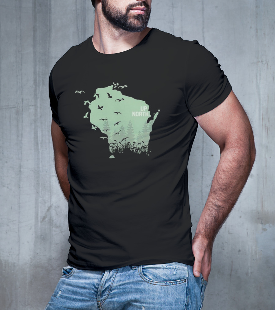 Wisconsin Up North Birds And Trees T-Shirt