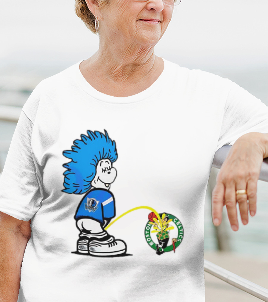 Dallas Mavericks Fan Urinating On Boston Celtics T-Shirt