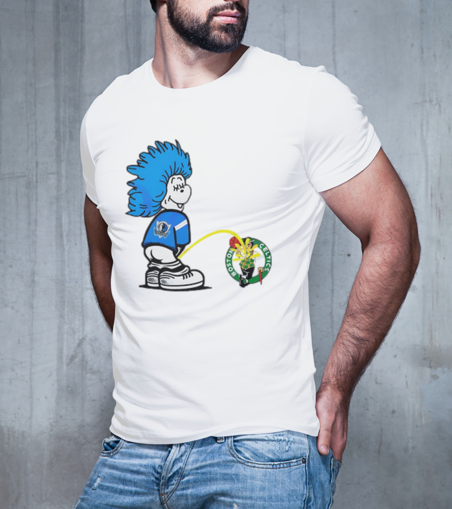 Dallas Mavericks Fan Urinating On Boston Celtics T-Shirt