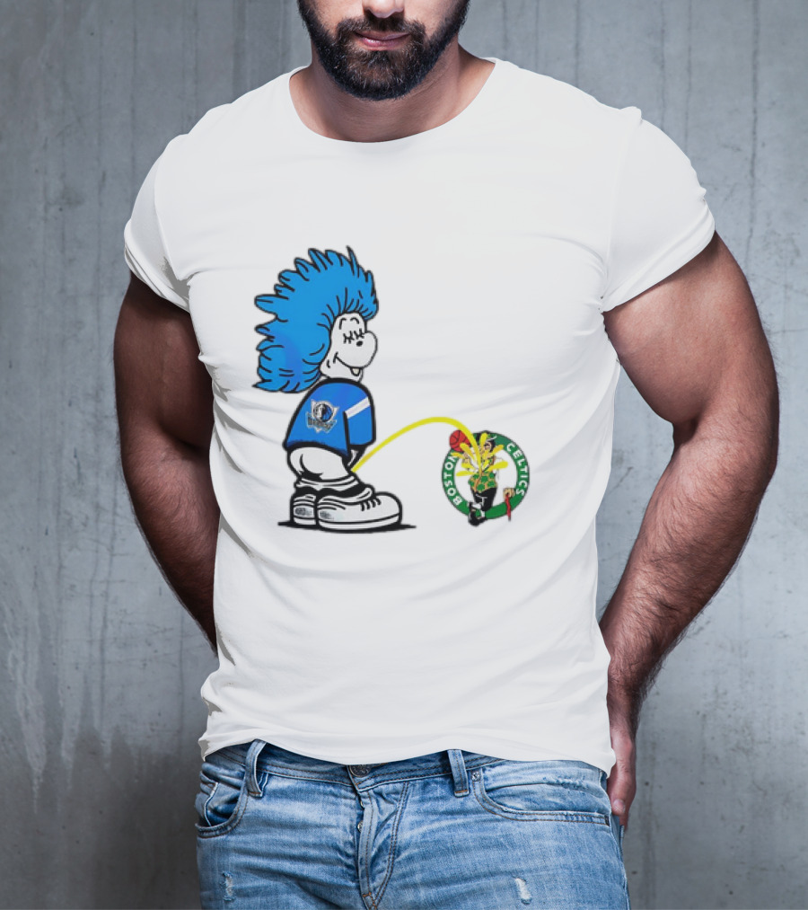 Dallas Mavericks Fan Urinating On Boston Celtics T-Shirt