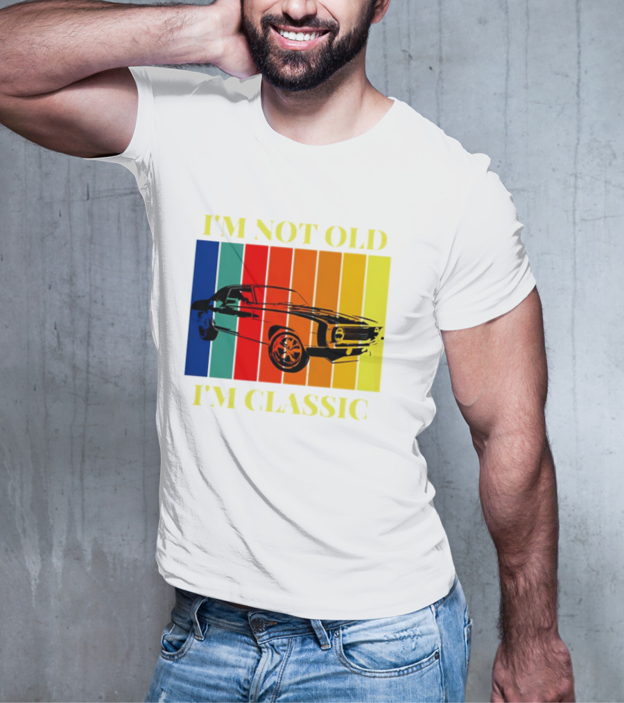 I’m Not Old I’m Classic Retro Car Vintage Stripes T-Shirt