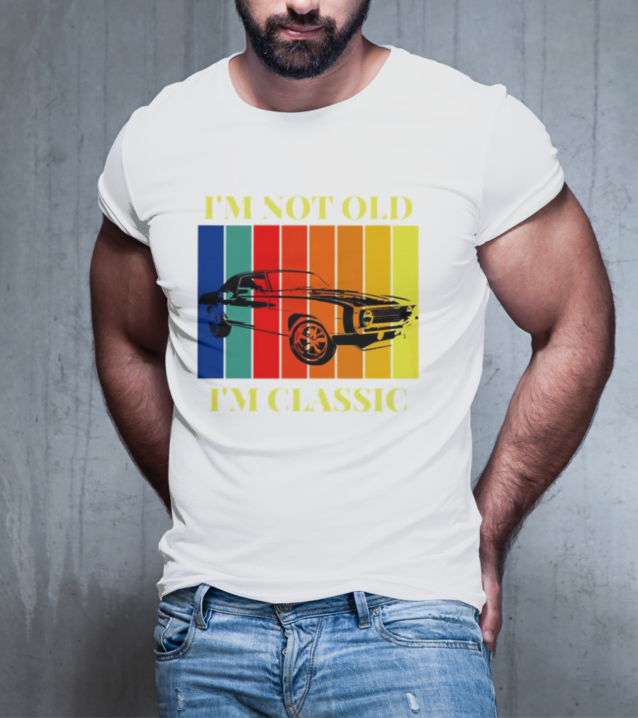 I’m Not Old I’m Classic Retro Car Vintage Stripes T-Shirt