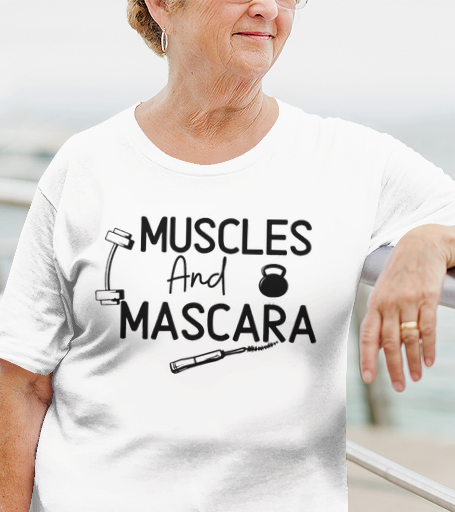 Muscles And Mascara Dumbbell Kettlebell Makeup T-Shirt