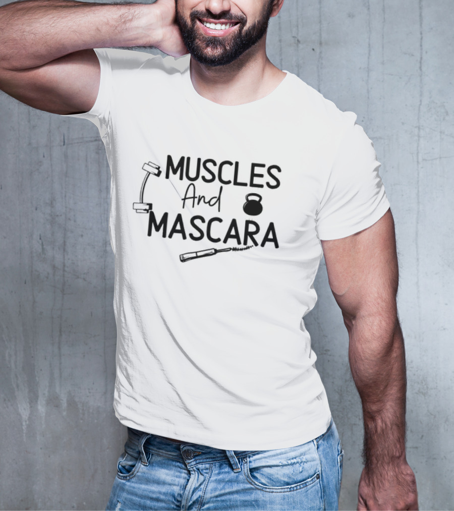 Muscles And Mascara Dumbbell Kettlebell Makeup T-Shirt