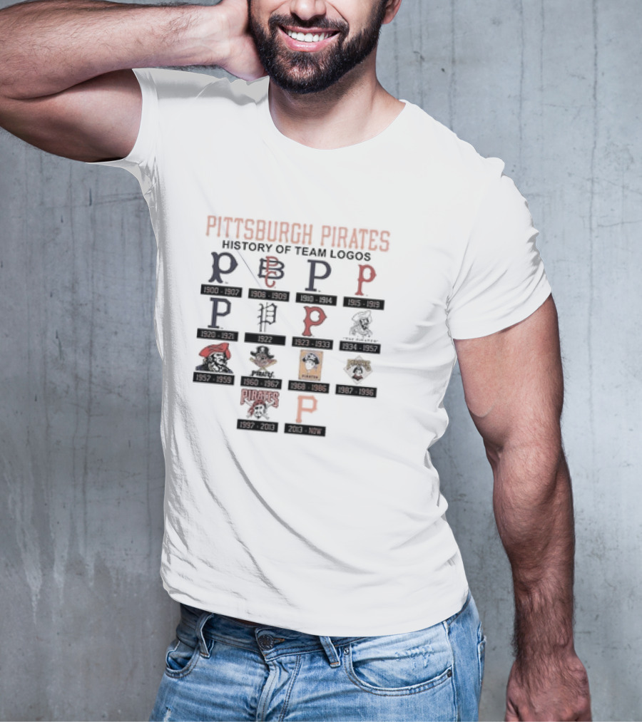 Pittsburgh Pirates History From 1900 To Now Showcasing Iconic Team Logo Evolution T-Shirt