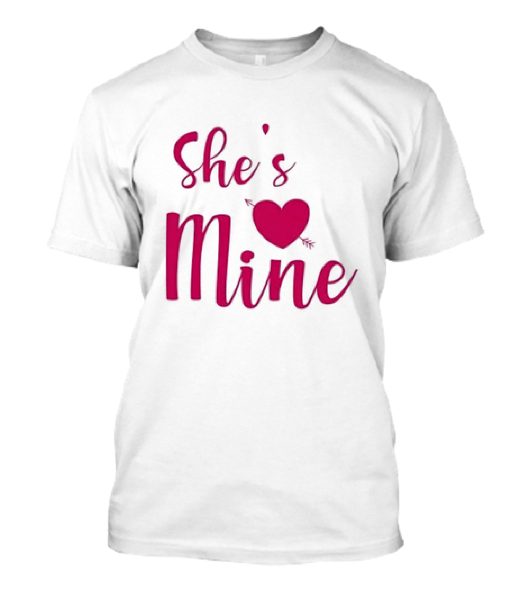 Valentine's Day She's Mine Heart With Arrow T-Shirt