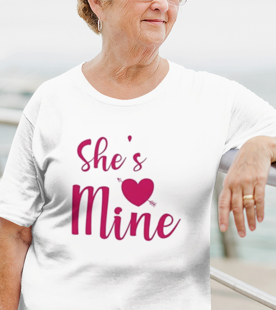 Valentine's Day She's Mine Heart With Arrow T-Shirt