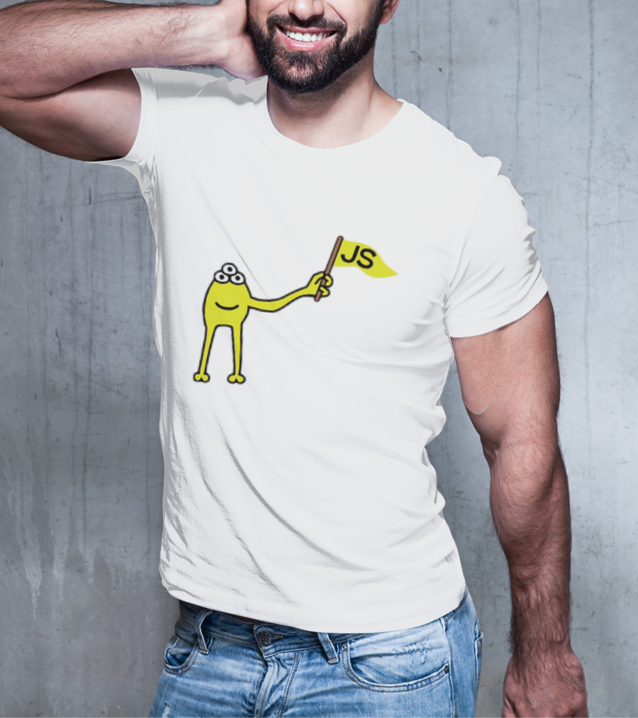 Yellow Three-Eyed Monster Waving JS Flag T-Shirt