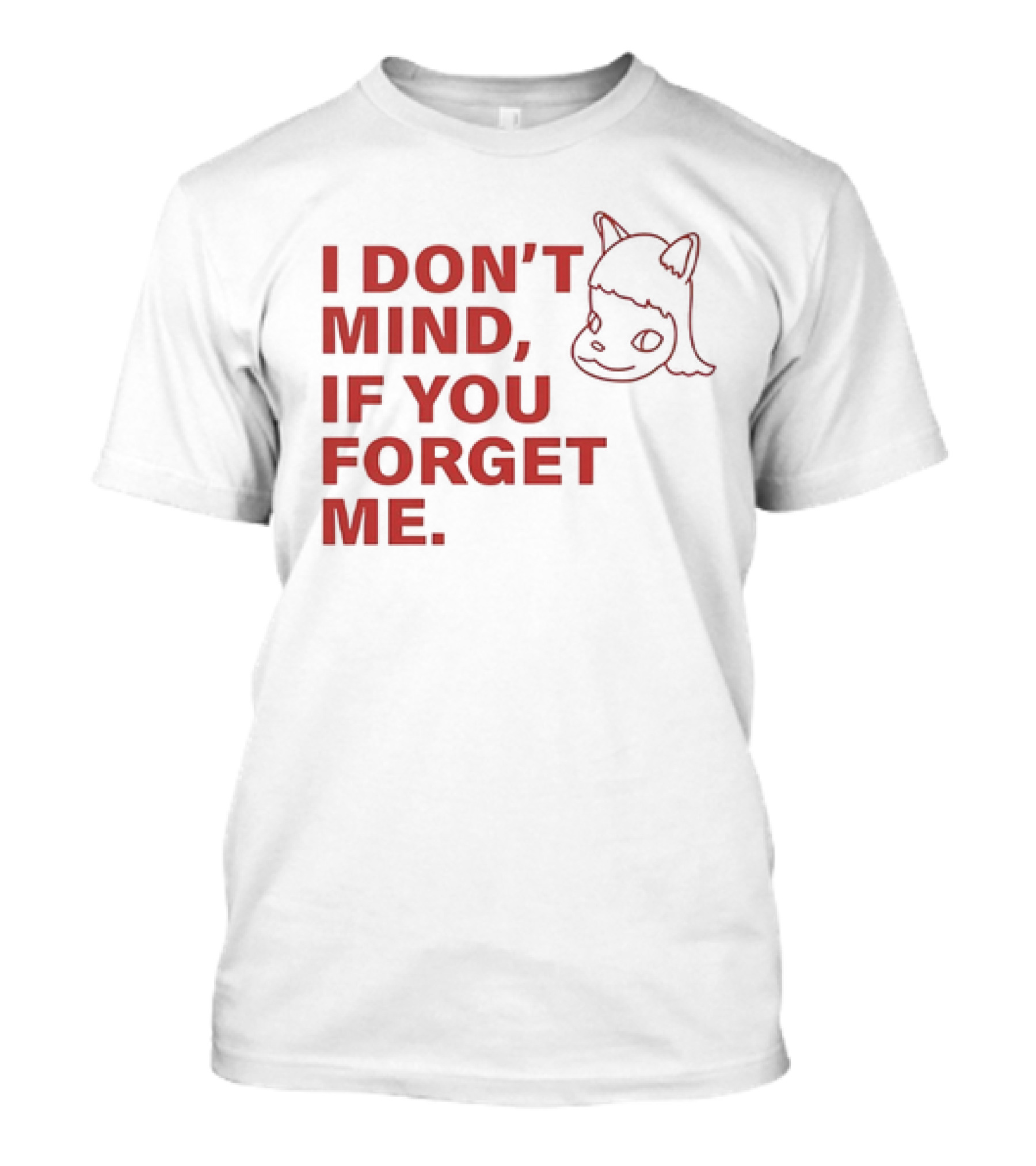 Yoshitomo Nara I Don’t Mind If You Forget Me Red Text With Character Drawing T-Shirt