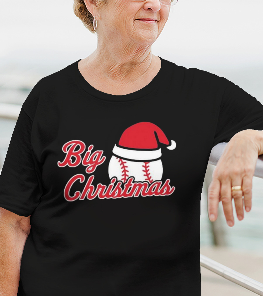 Cleveland Big Christmas Baseball Santa Hat T-Shirt