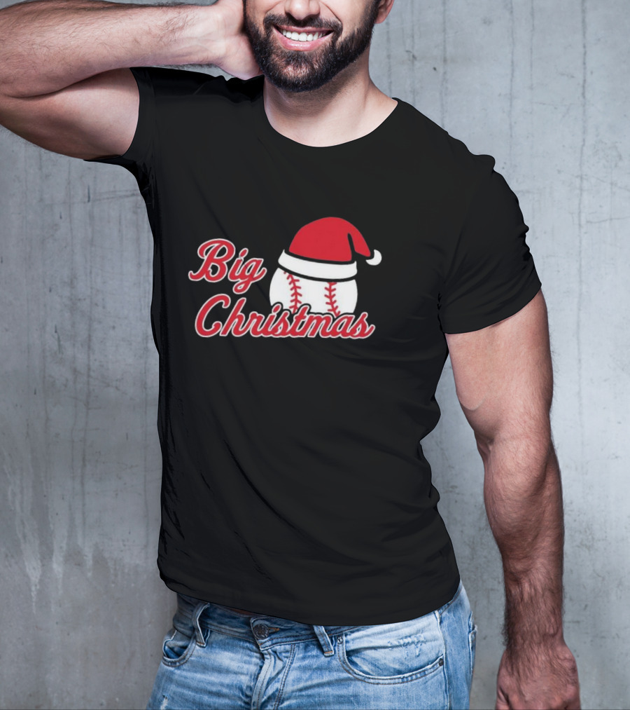 Cleveland Big Christmas Baseball Santa Hat T-Shirt