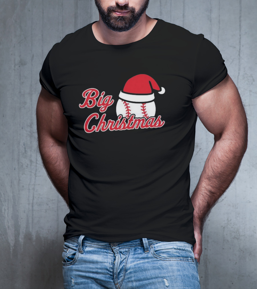 Cleveland Big Christmas Baseball Santa Hat T-Shirt