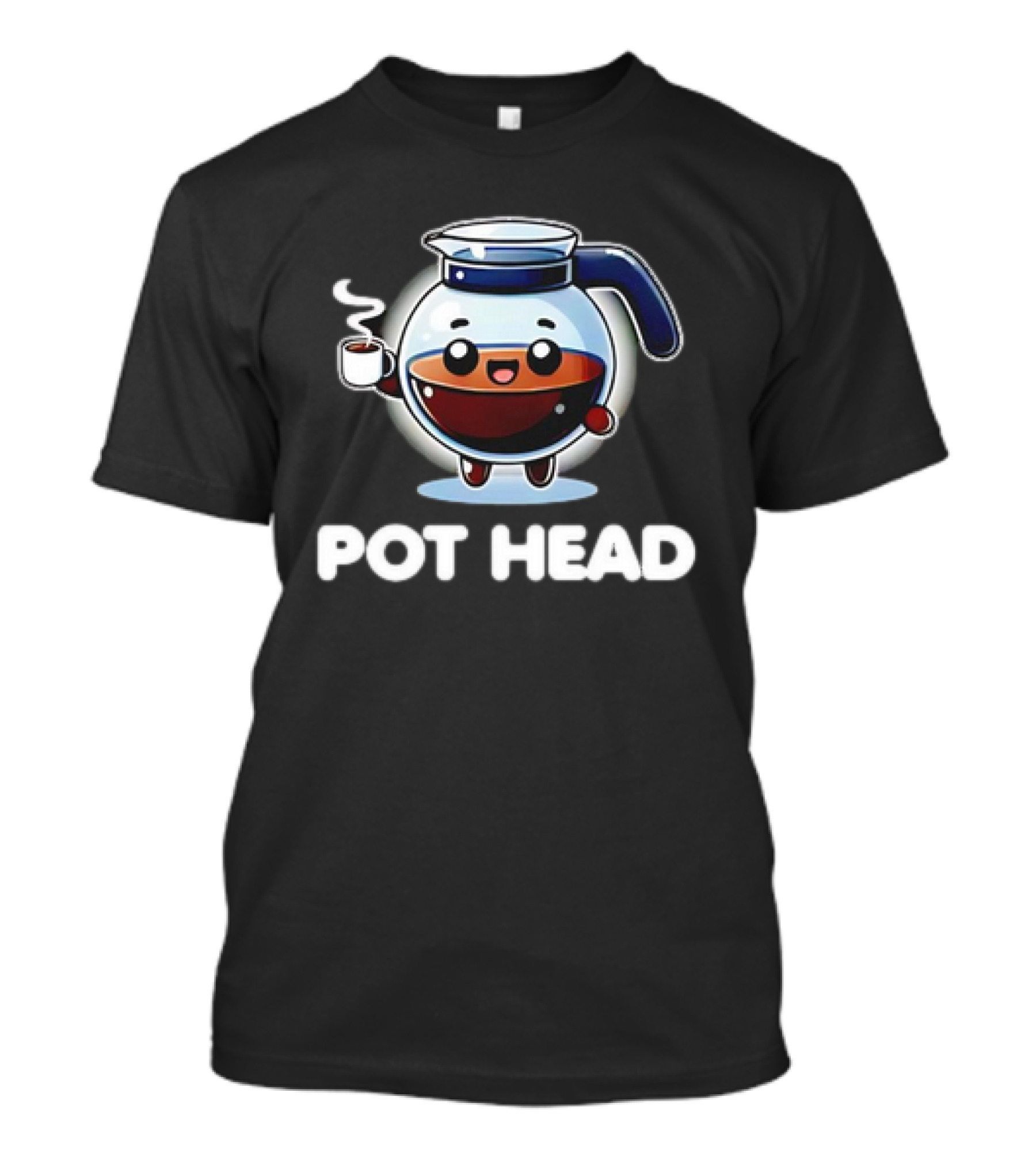 Pot Head Kawaii Coffee Pot Cute Cartoon T-Shirt